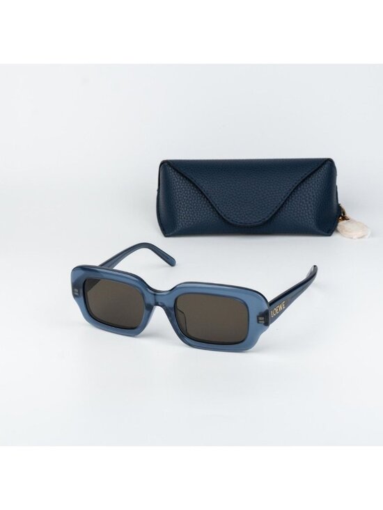 Loewe Women Sunglasses Blue Brown Rectangle LW40158F SLIM 84E NEW AUTHENTIC